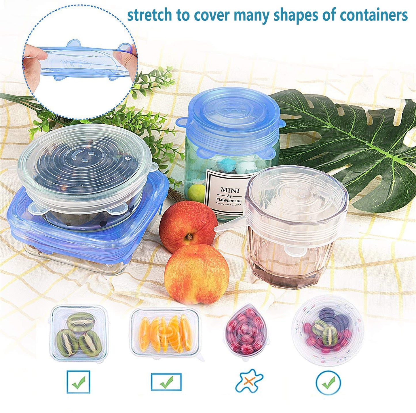 Factory direct sale silicone stretch lid food packaging lid